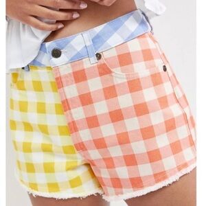 FARM Rio Anthropologie Gingham Shorts summer boho picnic gingham